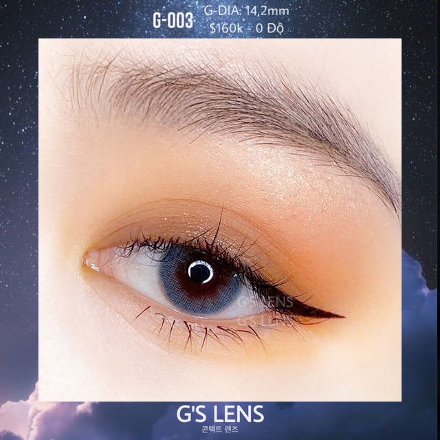 Kính Áp Tròng G'S LENS mã G-003 Blue Trơn Tự Nhiên 0 Độ