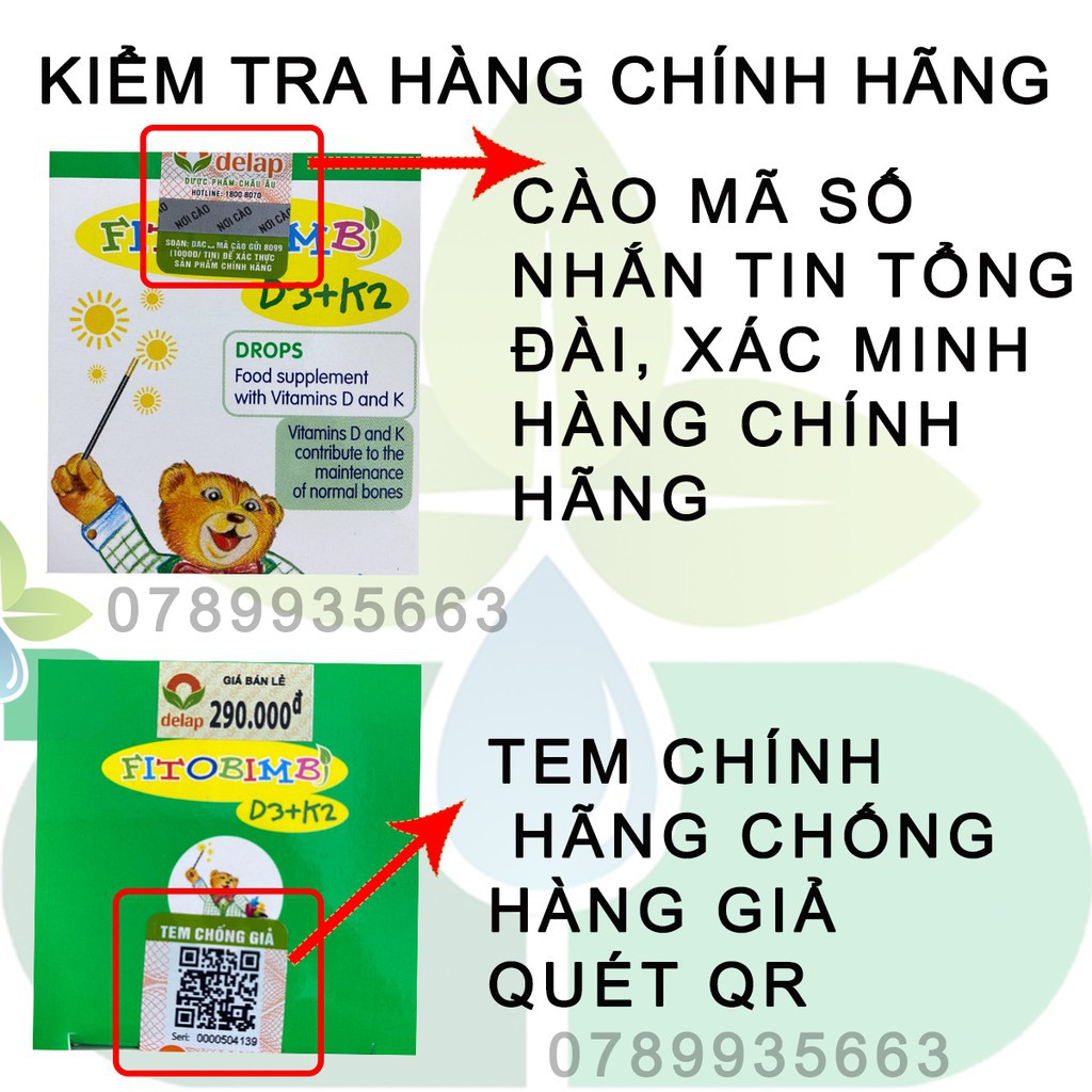 [DATE 11/2023] Fitobimbi D3+K2 - Hấp Thụ Canxi Cho Bé Giúp Xương Răng Chắc Khỏe,Giảm Còi Xương