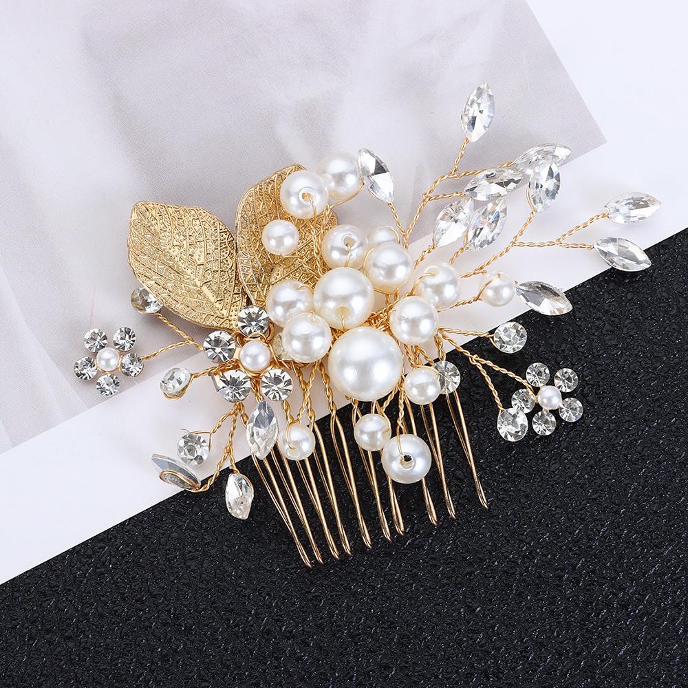 Lược Cài Tóc Hình Cành Lá Lãng Mạn Cho Cô Dâu