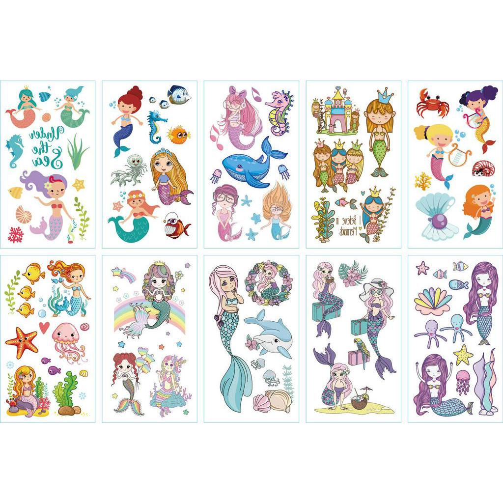 Hình dán xăm tạm thời không thấm nước họa tiết nàng tiên cá