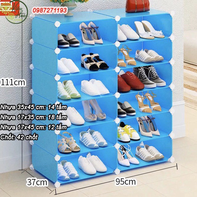 KỆ GIÀY DÉP NHỰA LẮP GHÉP ĐA NĂNG 12 NGĂN (nhiều màu sắc lựa chọn) (Kiều Hoa Store)