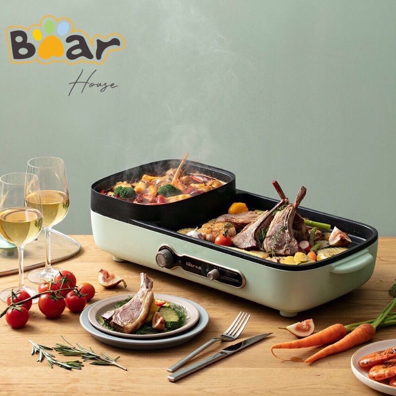 BẾP LẨU NƯỚNG ĐIỆN ĐA NĂNG 2IN1 BEAR DKG-C15G1