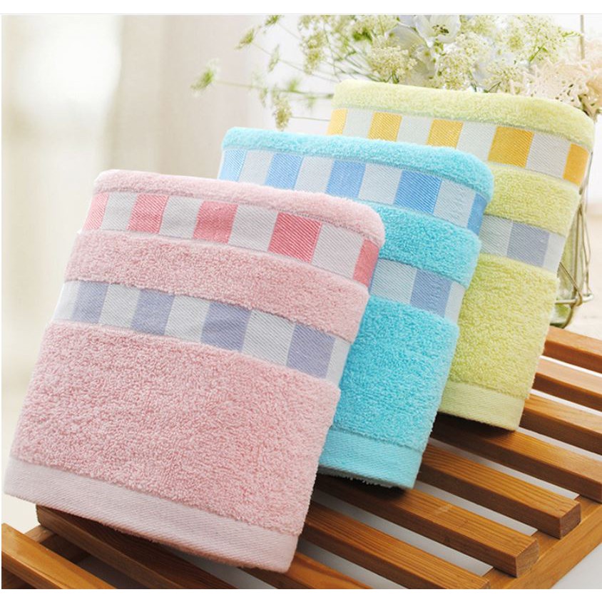 Khăn tắm, khăn mặt 100% cotton siêu mềm mịn 34x74cm