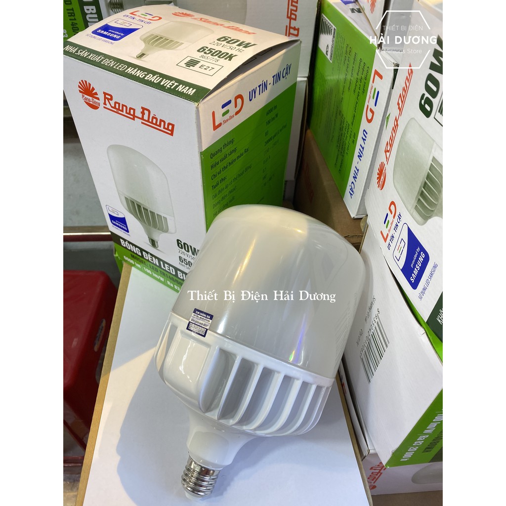 Bóng đèn LED BULB Trụ 60W - 80W Rạng Đông 15000 GIỜ - Sử dụng Chip LED Samsung Nhôm đúc cao cấp - BH 2 năm