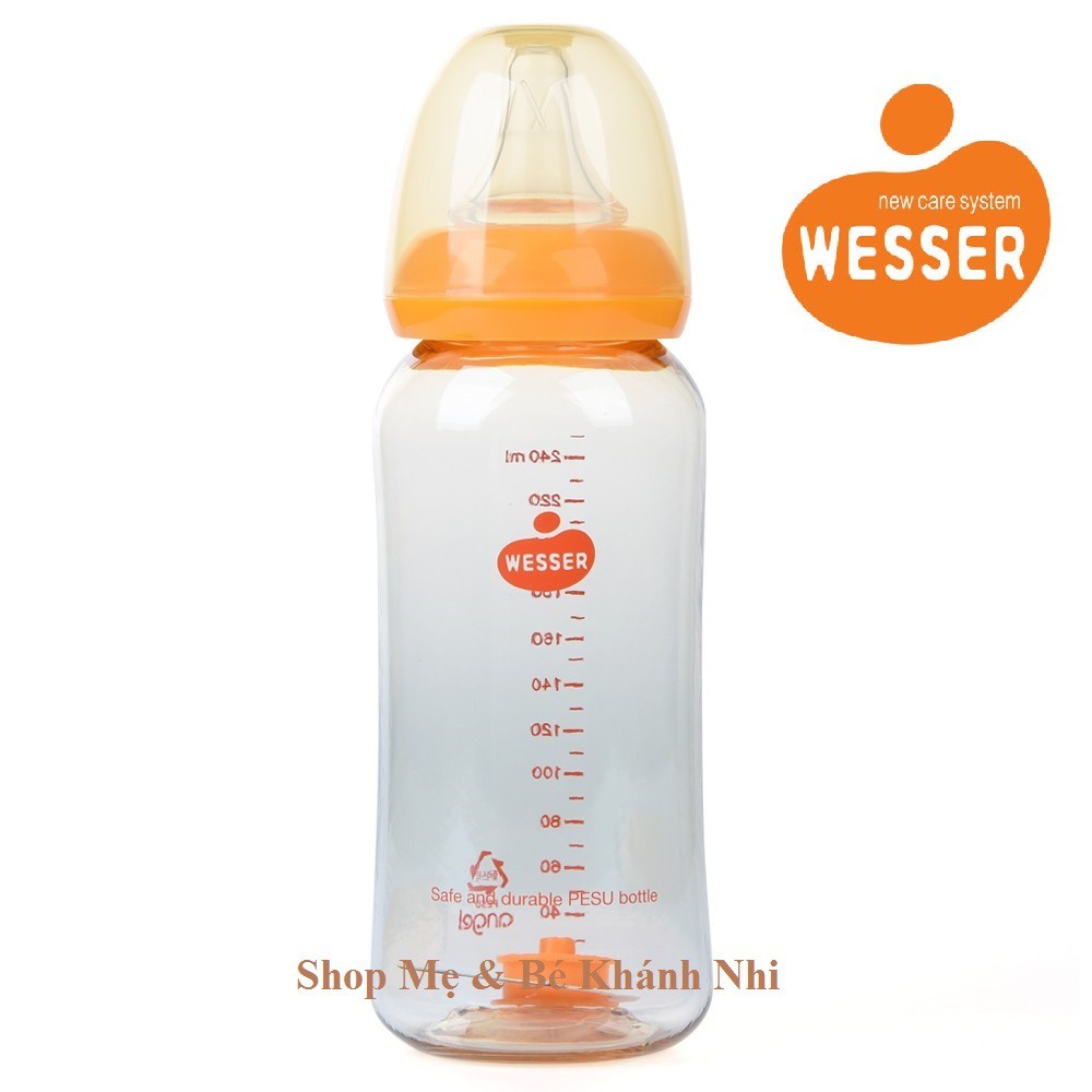 Bình Sữa WESSER PPSU Cổ Hẹp 250ml - Bình Sữa Wesser Cao Cấp