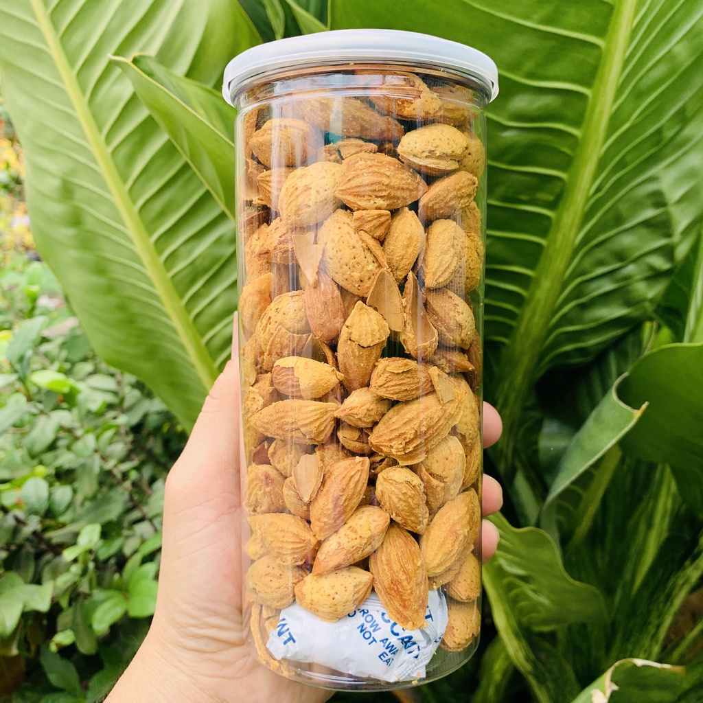 Hạnh Nhân Rang Bơ Lon 500gram - Hạt Hạnh Nhân còn vỏ