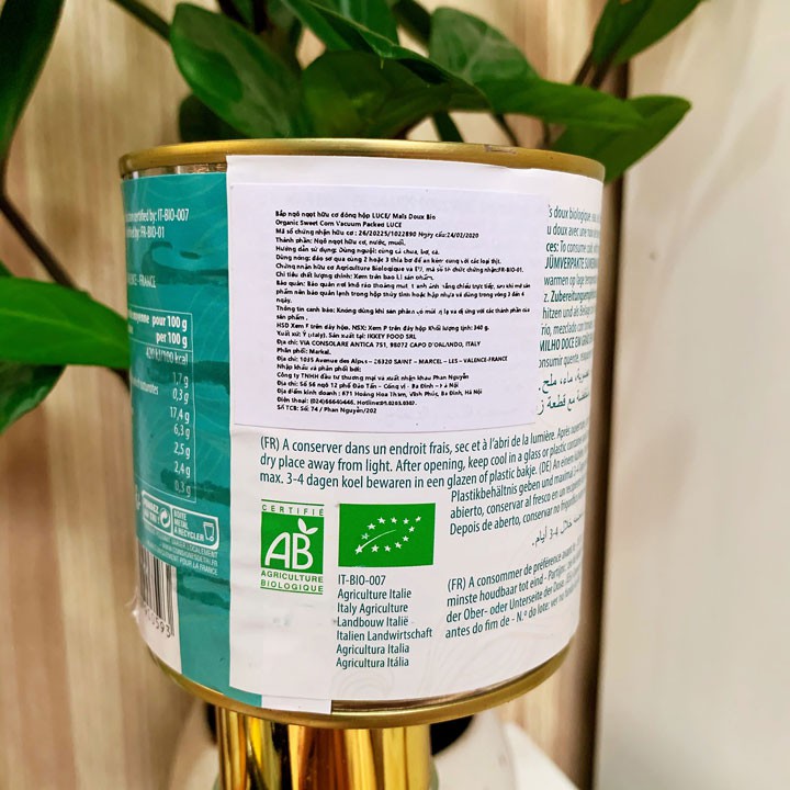 Ngô ngọt ăn liền hữu cơ Luce 340g