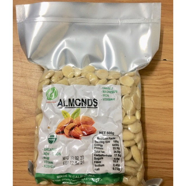 Hạnh nhân bóc vỏ lụa sống làm sữa 500g - nhân hạnh nhân Mỹ