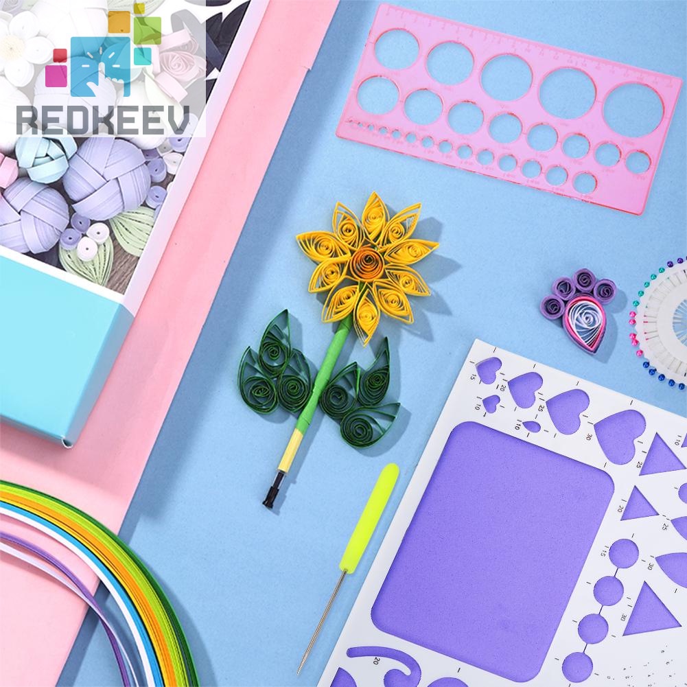 Bộ khuôn và nhíp hỗ trợ làm tranh giấy xoắn thủ công