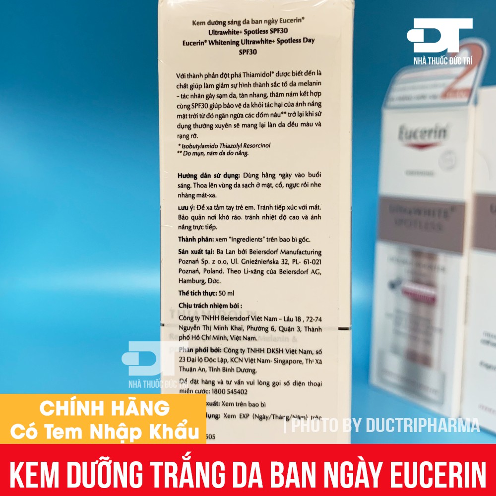 [CHÍNH HÃNG] Kem Dưỡng Sáng Da Ban Ngày Eucerin Ultra WHITE+ SPOTLESS DAY SPF 30