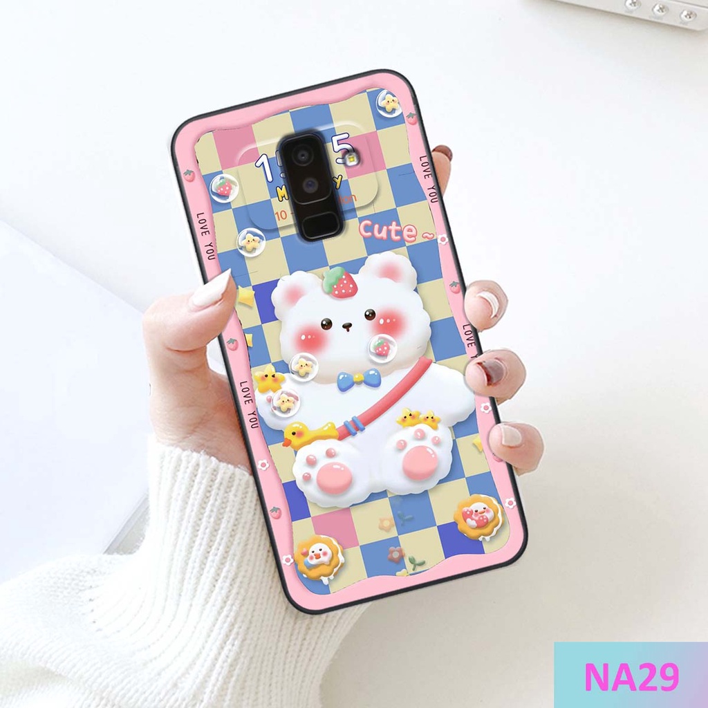 Ốp lưng Samsung J8 in hình gấu cute,bò sữa 3D cute dễ thương bảo vệ điện thoại.