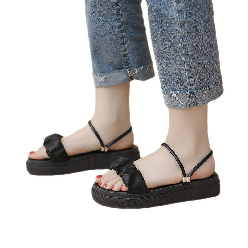 Dép sandal nữ quai ngang bèo nhúm đi 2 kiểu mã DE21