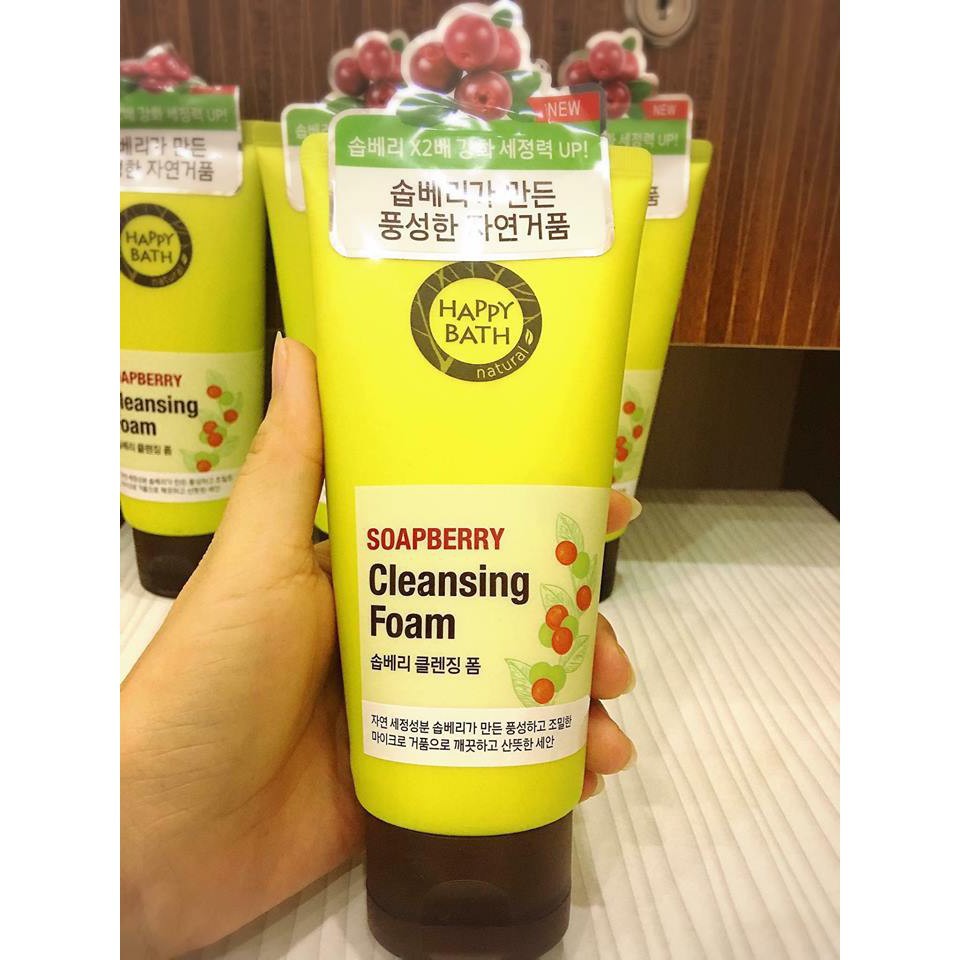 Sữa Rửa Mặt Ngăn Ngừa Mụn Happy Bath Soapberry Cleansing Foam 150g