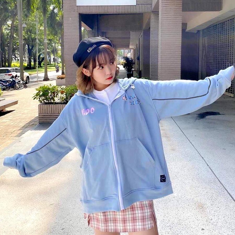 Áo khoác nữ Hoodie form rộng Khóa Dây Kéo Chất Liệu Thun NỈ Ngoại - TP9006 | BigBuy360 - bigbuy360.vn