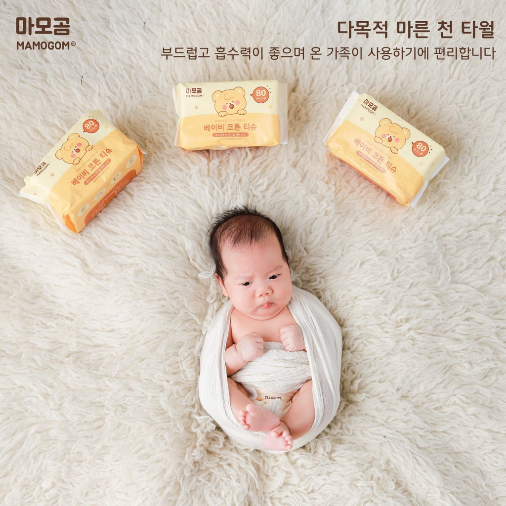 Khăn vải khô đa năng organic cotton mêm mại cho bé MAMOGOM
