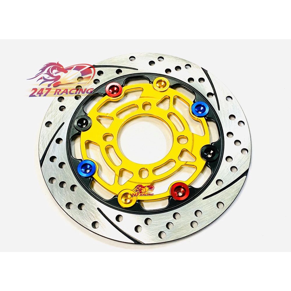 Đĩa Kiểng Rembo 220 Lòng CNC gắn xe máy Sirius,Wave,Exciter 135,Blade.....màu Vàng