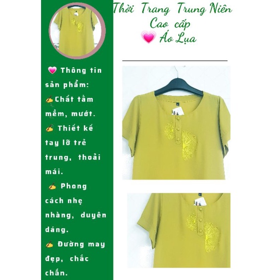 Áo trung niên nữ  sang trọng chất voan size to từ 60 đến 68 kg