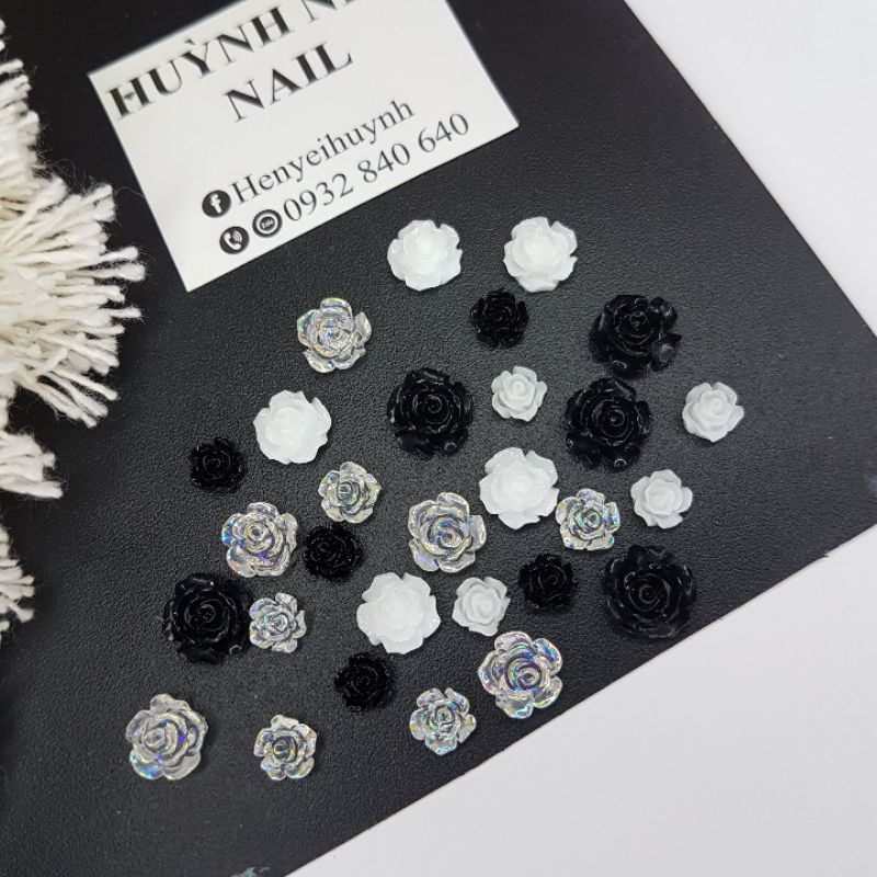 SET 50 CÁI CHARM BÔNG HỒNG- CHARM NHỰA CAO CẤP