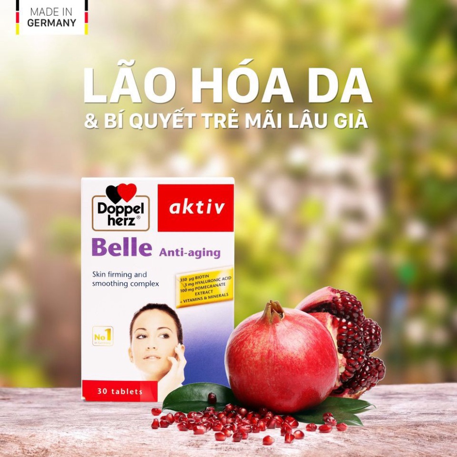 [Chính Hãng] [TPCN Nhập Khẩu] Viên uống làm chậm quá trình lão hoá da, đẩy lùi nám da,nếp nhăn Doppelherz Belle Anti Agi
