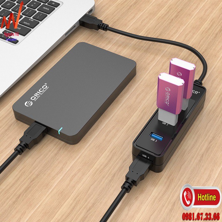 Hub chia 4 cổng USB 3.0 Orico W5PH4 - Bộ chia Hub 4 cổng USB 3.0 Orico W5PH4