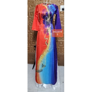 Áo dài mẹ chất lụa thêu và in 3d