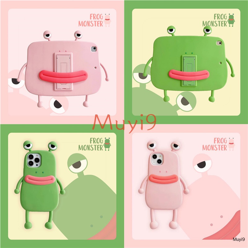 Ốp Máy Tính Bảng Chống Rơi Hình Ếch Ngộ Nghĩnh Cho IPad2021 10.2 Mini6 Air1 / Air2 Air4 / 5 Ipad9th mini4 / 5