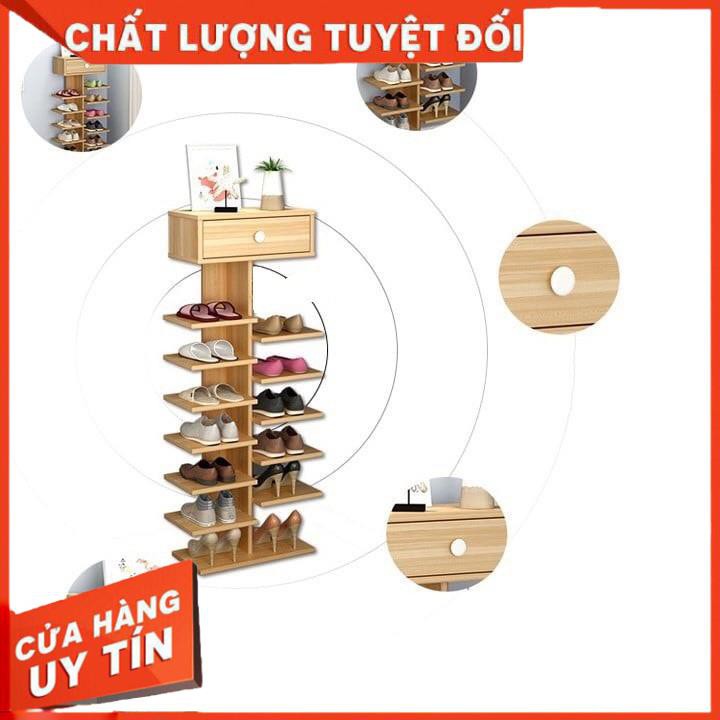 Kệ giày gỗ 7 tầng, kệ giày hình cây gỗ công nghiệp chống ẩm MDF cao cấp