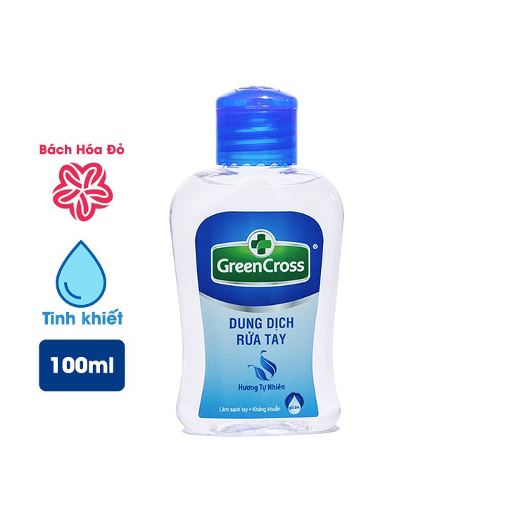 Dung dịch rửa tay khô GREEN CROSS chai 100ml - Hương Tự Nhiên