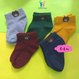 Set 5 đôi tất vớ gấu ấm chân cho bé từ sơ sinh đến 6 tháng tuổi