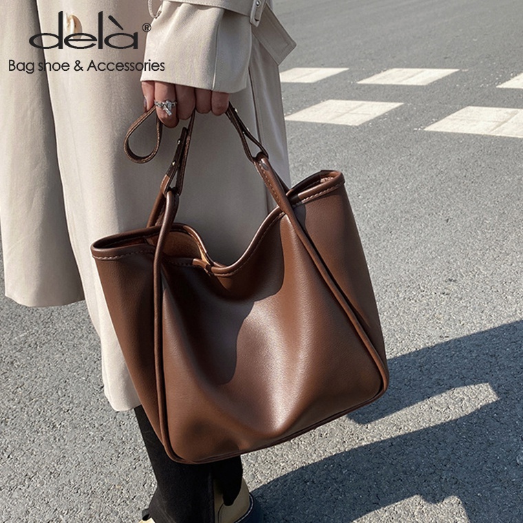 Dela Túi Tote Đeo Vai Xách Tay Bằng Da Đa Năng Thời Trang Mùa Thu Dành Cho Bạn Nữ