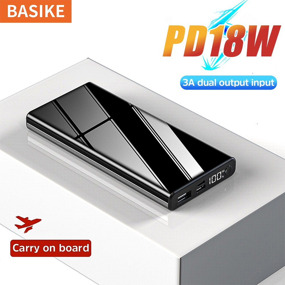 BASIKE 10000mAh Power Bank PD18W fast charge digital display with charging cable