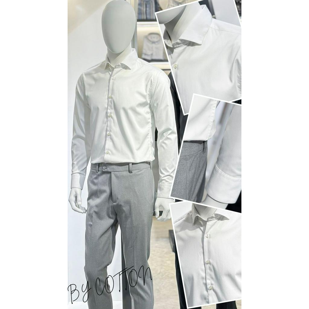Áo Sơ Mi Nam Dài Tay Trơn BY COTTON Shirt White 2.0