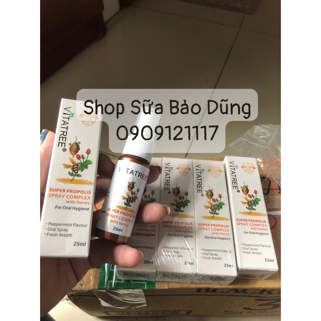 Xịt keo ong Vitatree 25ml giảm đau họng