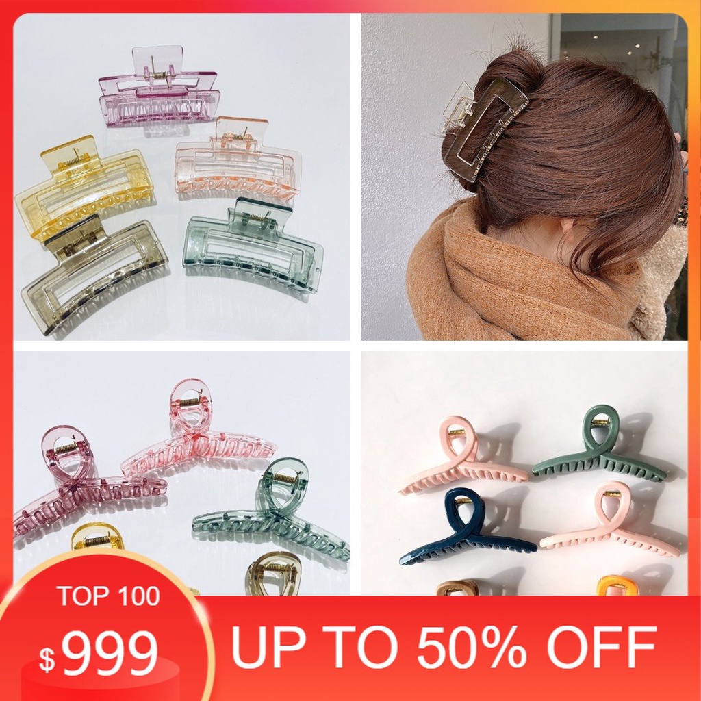 Kẹp Tóc Càng Cua Cỡ Lớn Nhựa Acrylic Nhiều Màu Siêu Bền Đẹp Phong Cách Hàn Quốc