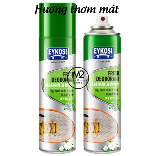 Bình xịt lưu hương chống thối chân, khử mùi giày EYKOSI XIMO, kháng khuẩn, công nghệ Bạc ion (VSG08)