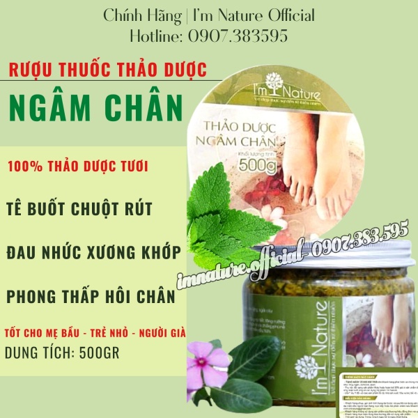 (+Quà) Ngâm Chân Thảo Dược I'm Nature - Giảm Đau Nhức Sưng Phù Chân Giúp Ngủ Ngon - Hũ 500Gr