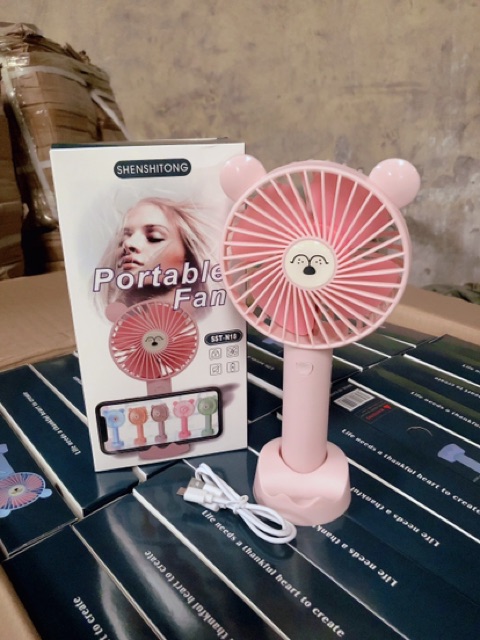 Quạt mini cầm tay có đế | BigBuy360 - bigbuy360.vn