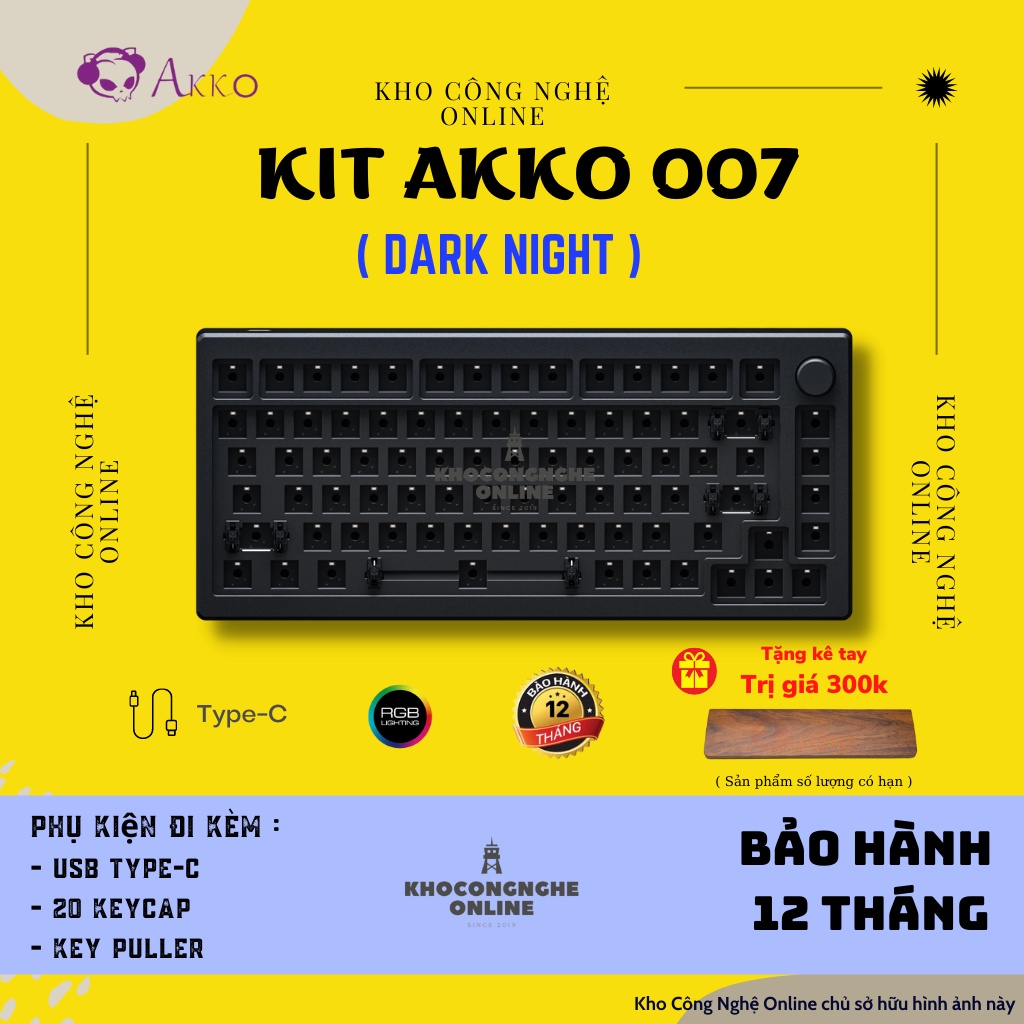 Kit bàn phím cơ AKKO Designer Studio MOD007 (Hotswap 5 pin / RGB / Foam tiêu âm / Gasket Mount)