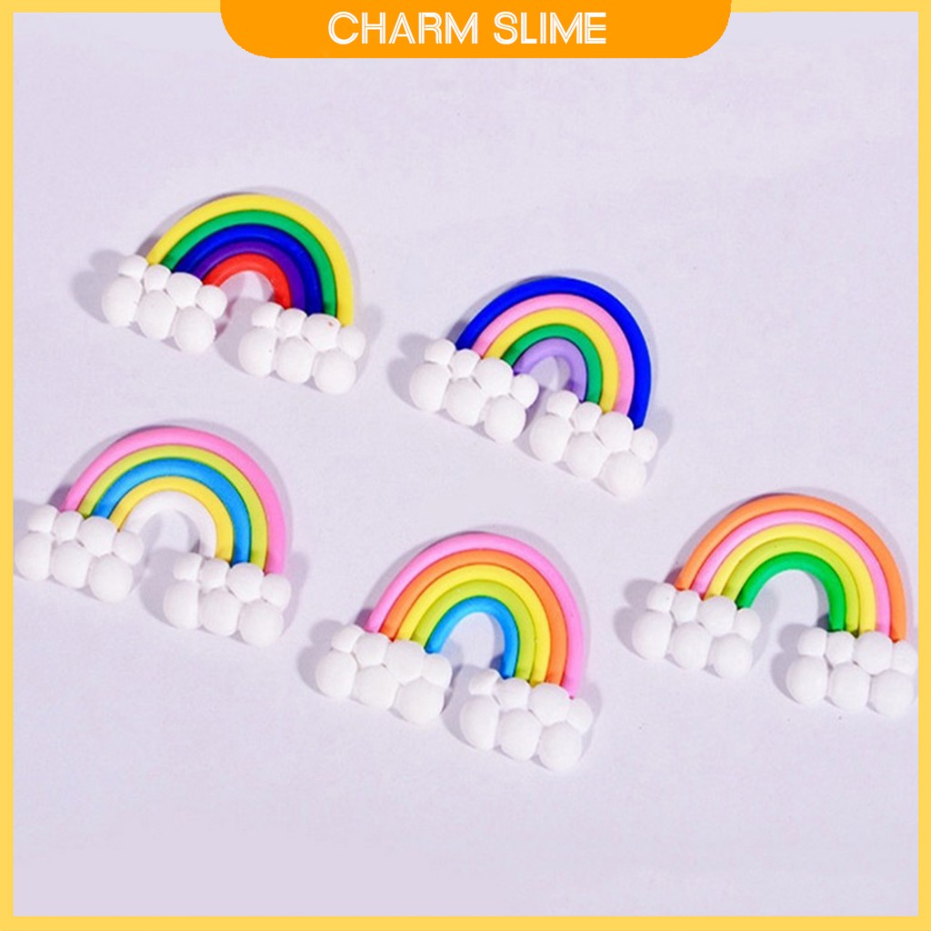 Charm slime cầu vồng N202 trang trí slime siêu đẹp kích thước 5cm