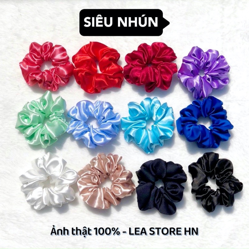 Buộc Tóc Scrunchies  Cột Tóc Scrunchies Phi Bóng Mềm Mại Nhiều Màu N01