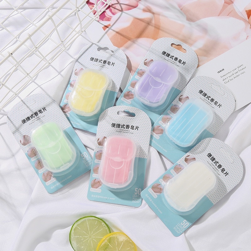Xà phòng giấy 20 miếng nhỏ gọn tiện lợi mang đi du lịch Himfa