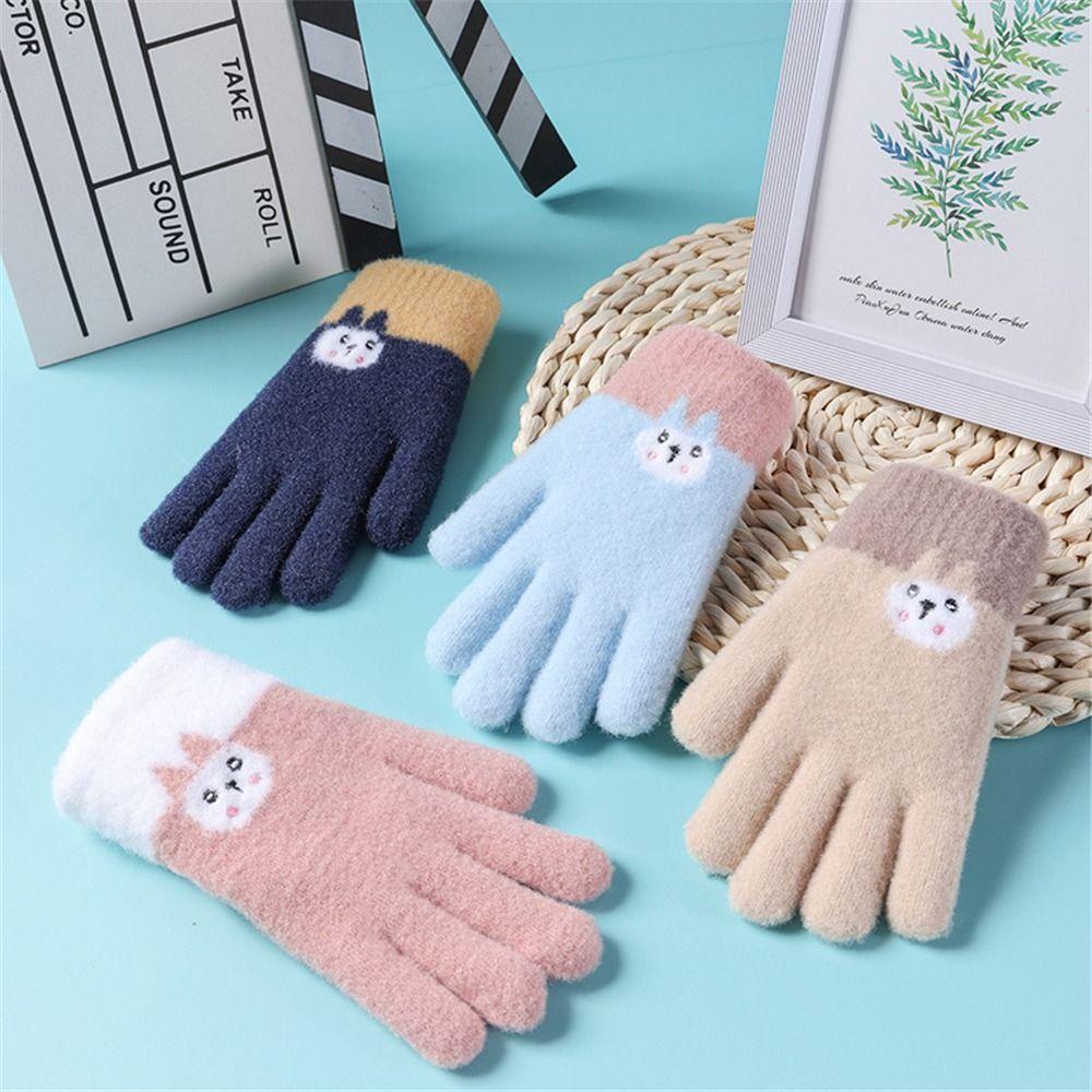 Găng Tay Lái Xe Dệt Kim In Hoạt Hình Dễ Thương Cho Nữ