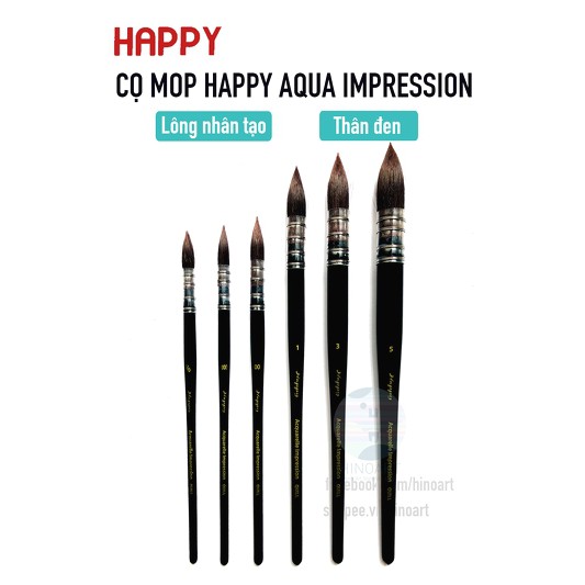 Cọ màu nước hạng họa sĩ Happy Aqua Impression - Đầu Mop