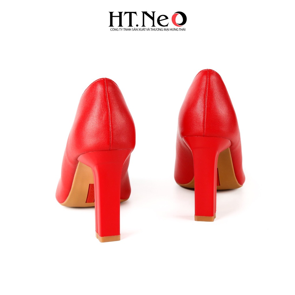 Giày cao gót HT.NEO Thiết kế da mềm mại, đế cao 9 cm, da nơ cùng khuy bắt mắt CS248