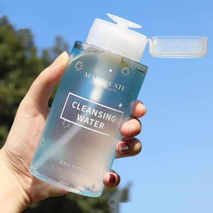 ❤️ Nước Tẩy Trang Maycreate Mẫu Mới Nắp Nhấn Tự Động SiêuTiện Lợi Chai Xanh 300ml-