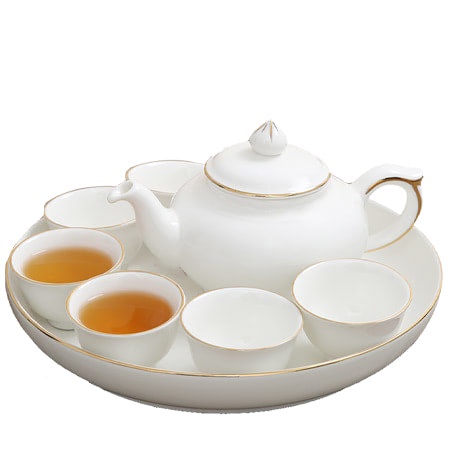 Bộ ấm trà Minh Long Jasmine 0.35 L Viền Chỉ Vàng hàng đẹp, sang trọng đãi khách, quà tặng - Bộ ấm chén