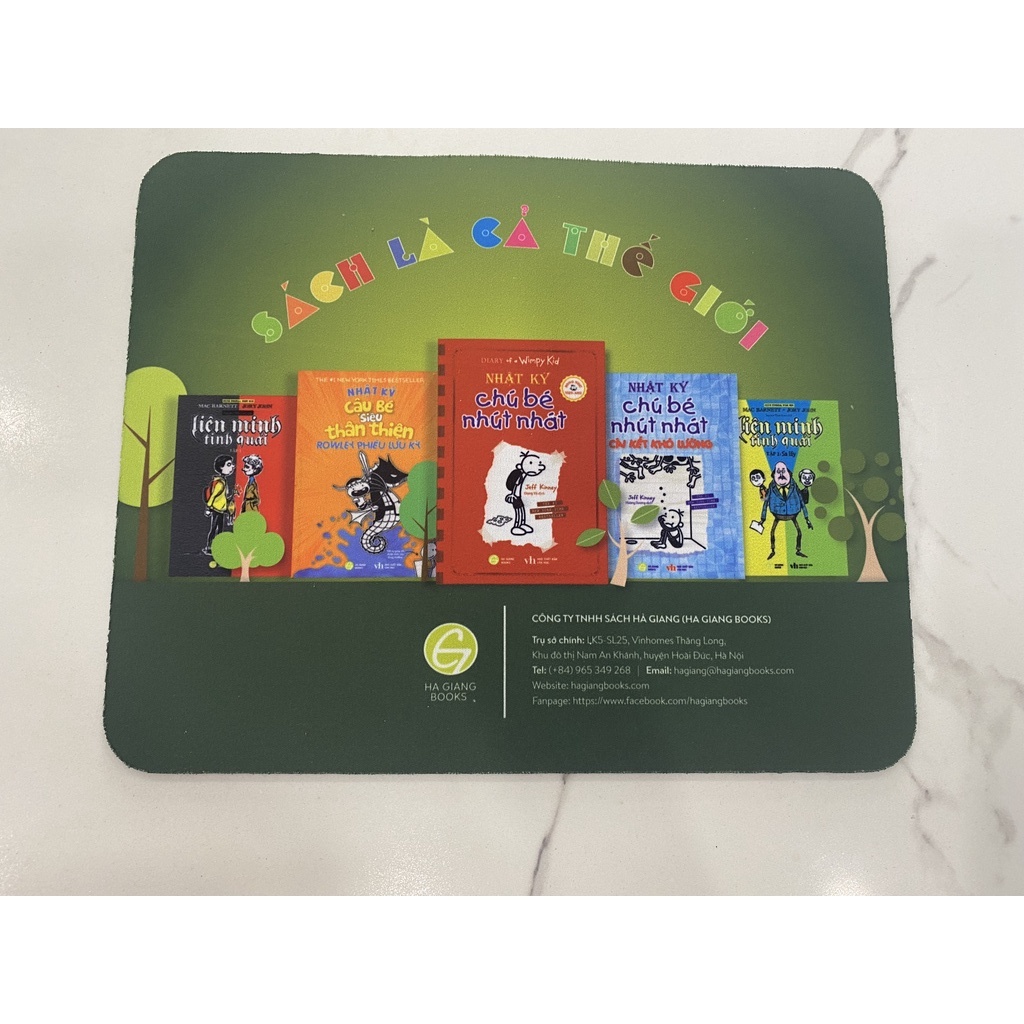 Lót chuột hình chữ nhật, kích thước 21x26cm, chống trượt, hiệu HG Books