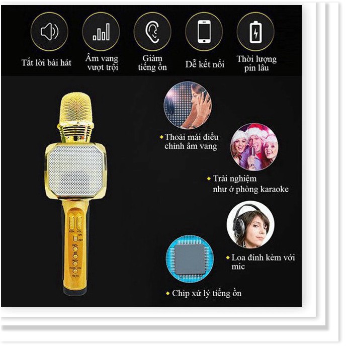 Micro karaoke bluetooth SD 10 mic hát kèm loa đa năng chỉnh giọng, hỗ trợ ghi âm - BH 6 tháng