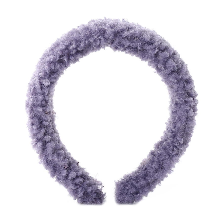 Cài tóc nhung lông xoăn mềm mại màu trơn phong cách Hàn Quốc thời trang thu đông dành cho bé gái