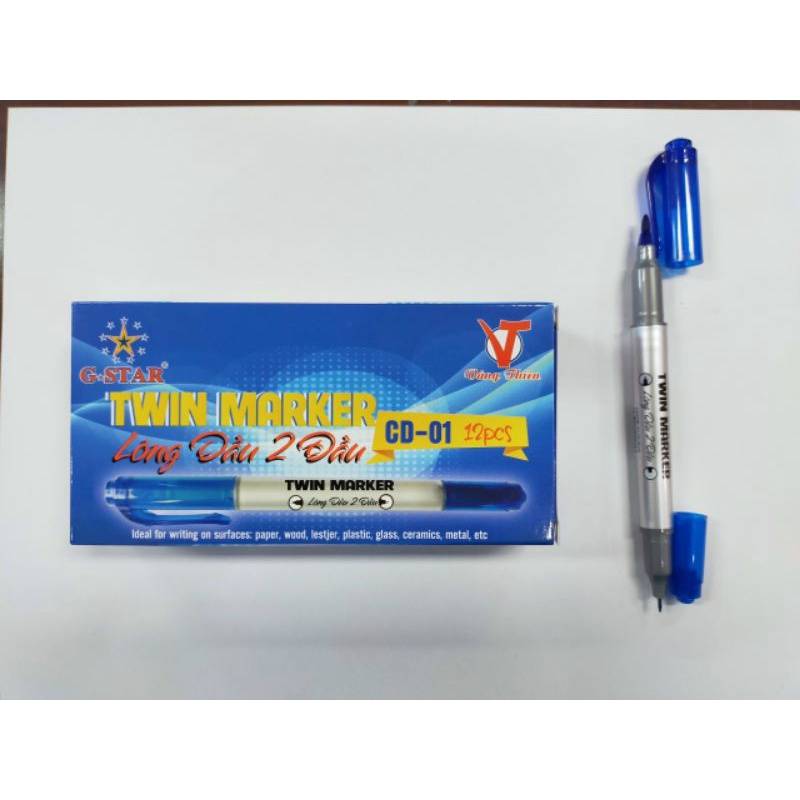 1 chiếc bút dạ dầu 2 đầu, bút dạ kính, bút CD01 Gstar